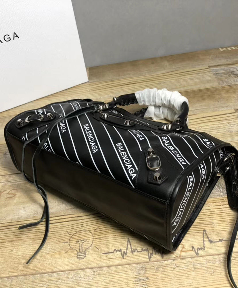 Balenciaga Logo City Bag Leather Black 23 cm - Image 7