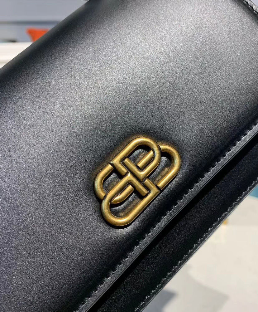 Balenciaga Sharp XS Leather Shoulder Bag Black - Image 4