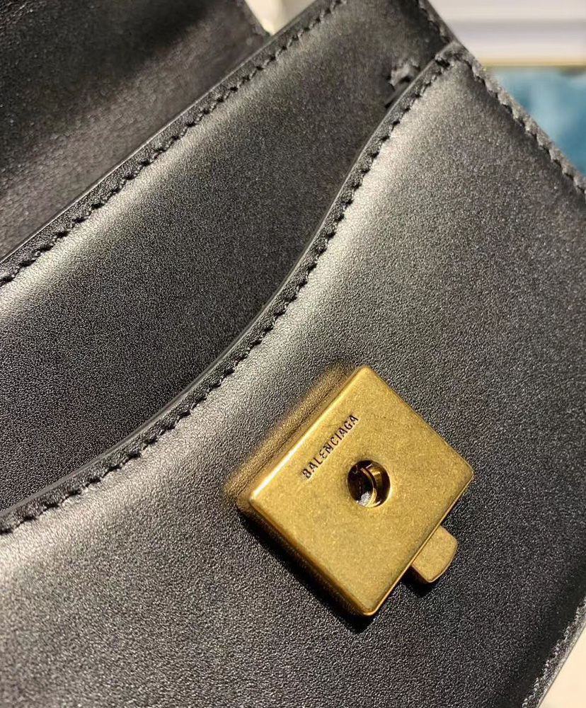 Balenciaga Sharp XS Leather Shoulder Bag Black - Image 6