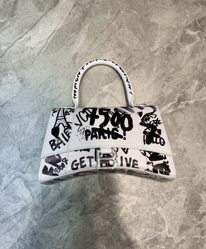 balenciaga graffiti hourglass bag