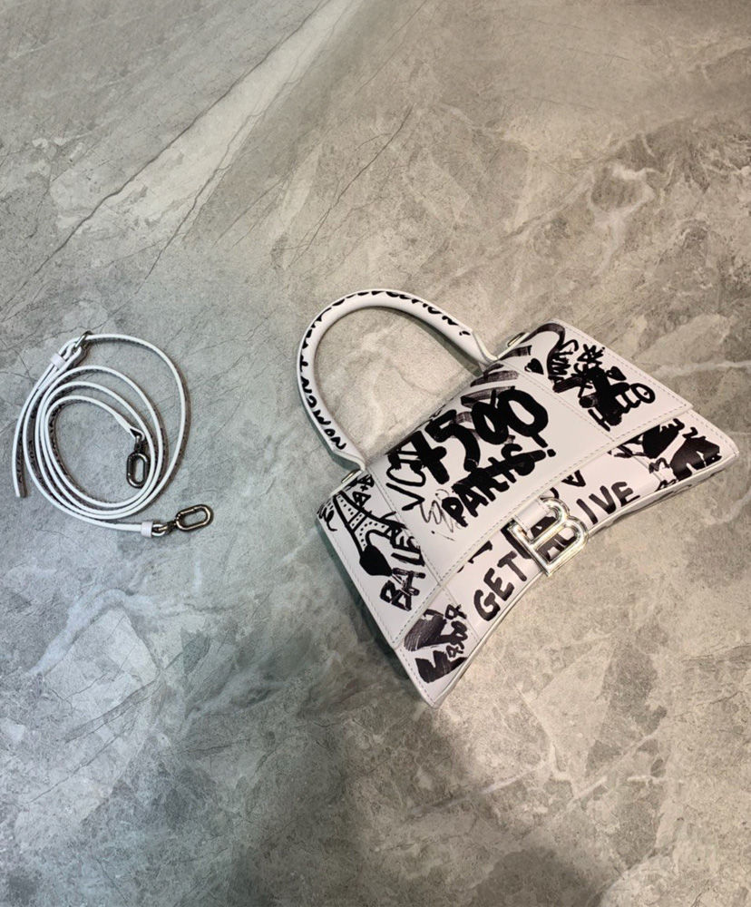 balenciaga graffiti hourglass bag