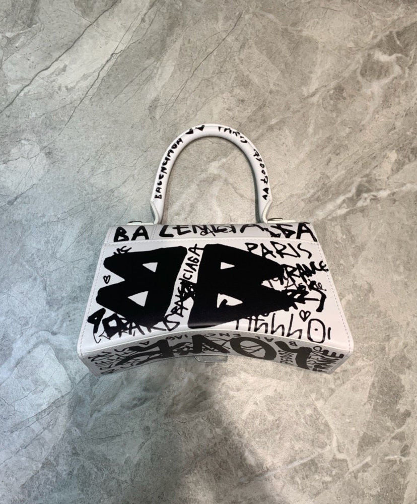 balenciaga graffiti hourglass bag