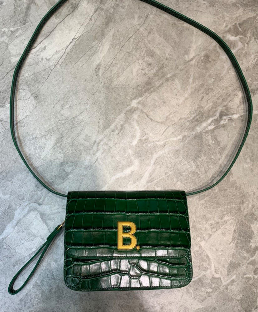 balenciaga neon green purse