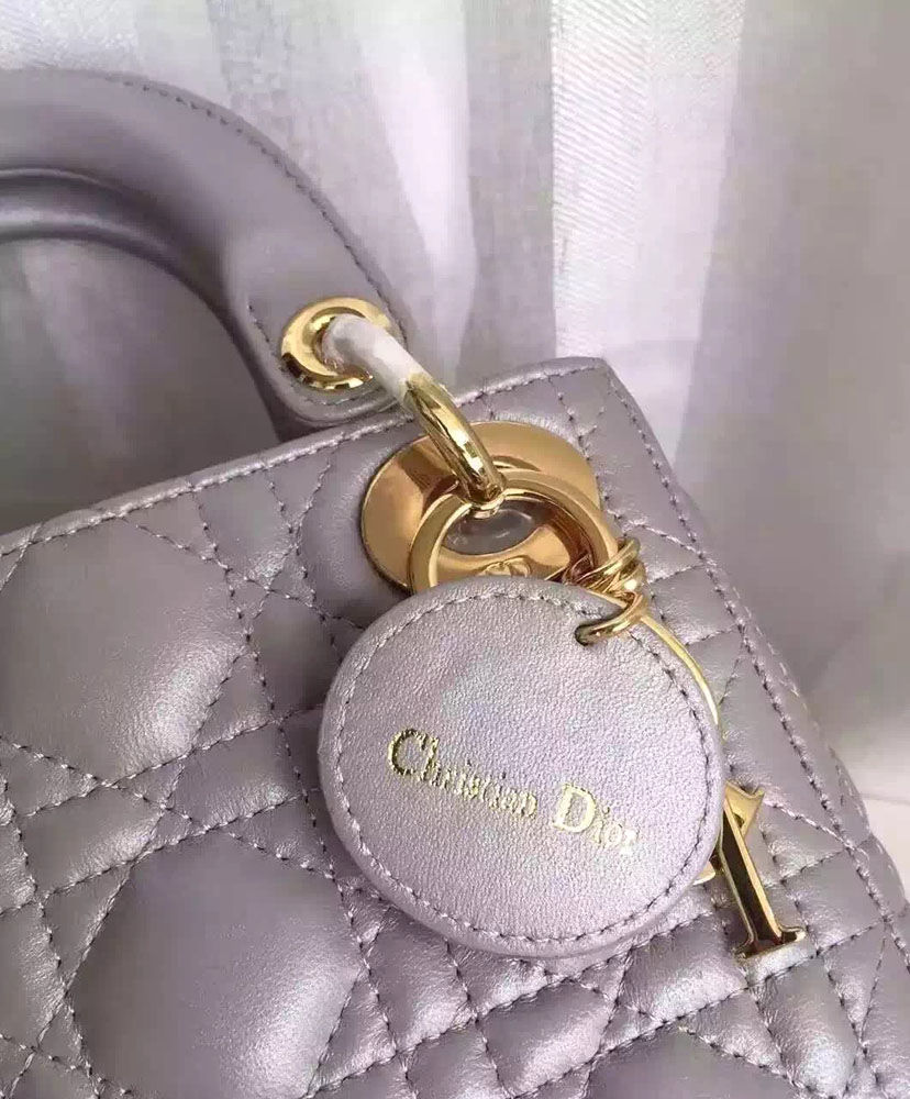 Christian Dior Lady Dior Mini Classic Tote Bag With Lambskin - Image 2