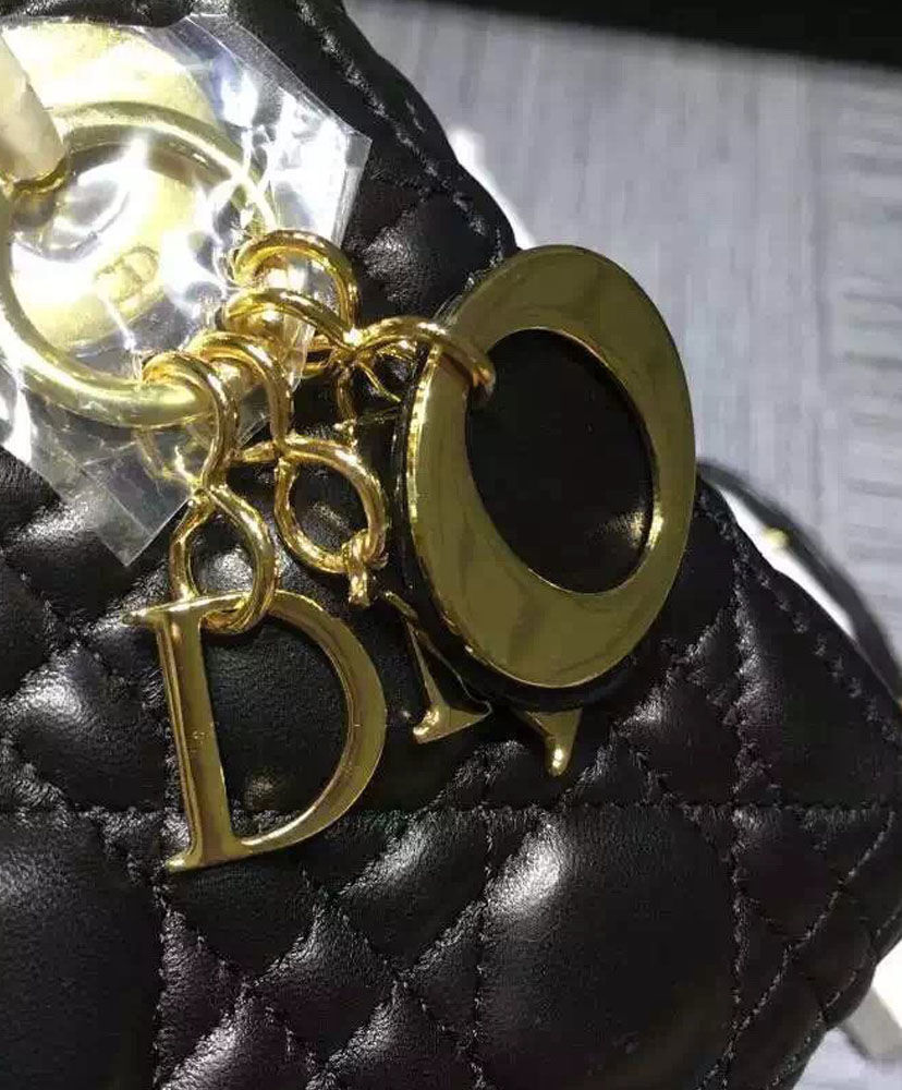 Christian Dior Lady Dior Mini Classic Tote Bag With Lambskin - Image 3