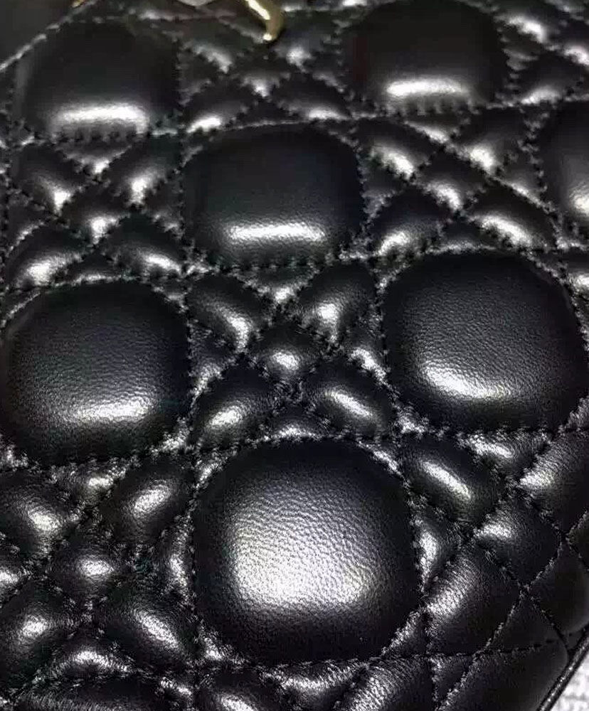 Christian Dior Lady Dior Mini Classic Tote Bag With Lambskin - Image 7