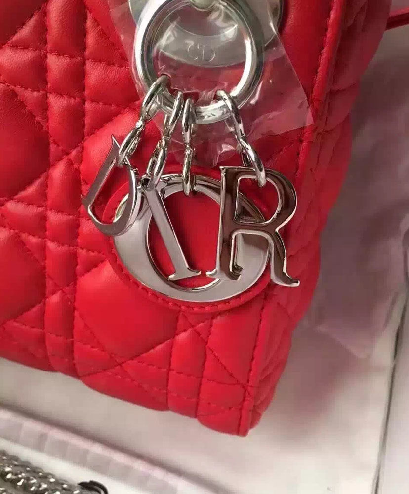 Christian Dior Lady Dior Mini Classic Tote Bag With Lambskin - Image 2