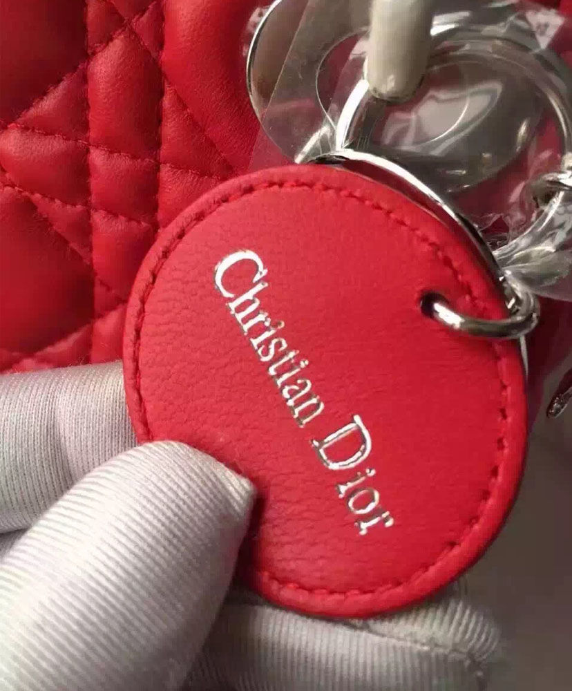 Christian Dior Lady Dior Mini Classic Tote Bag With Lambskin - Image 8