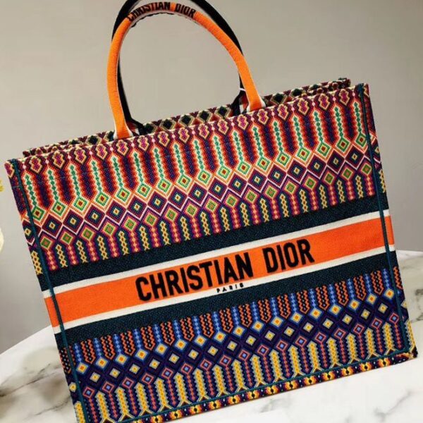 dior book tote bag orange