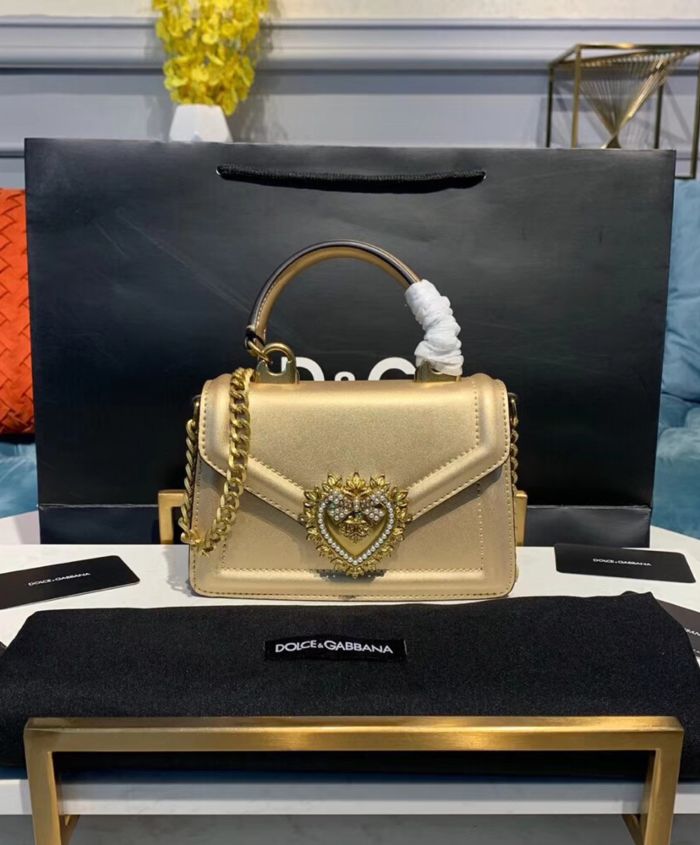 dolce and gabbana black and gold bag