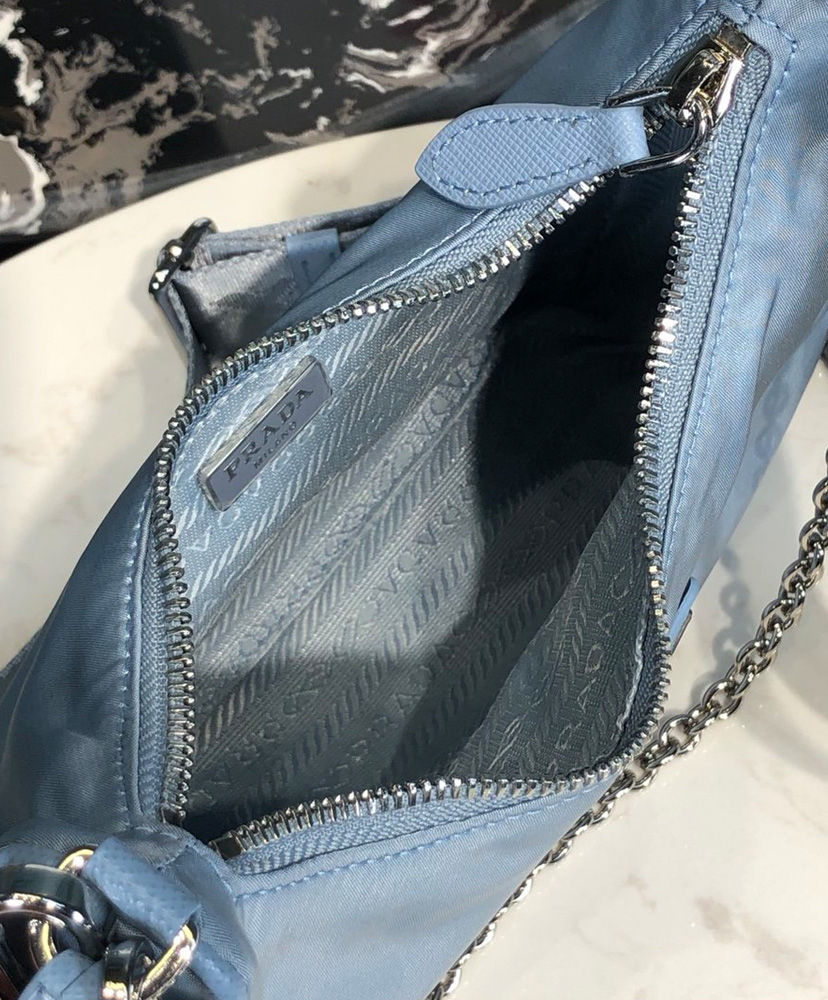 Prada ReEdition 2005 nylon shoulder bag Light Blue AlimorLuxury
