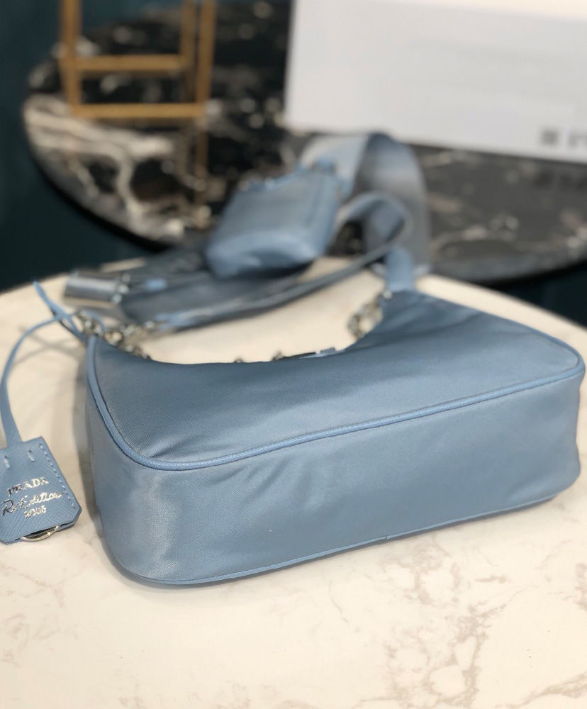 Prada ReEdition 2005 nylon shoulder bag Light Blue AlimorLuxury