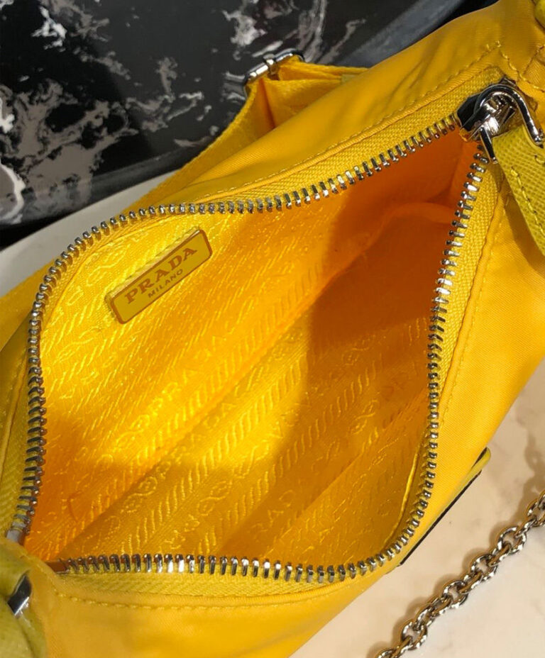 Prada Re-Edition 2005 nylon shoulder bag Light Yellow - AlimorLuxury
