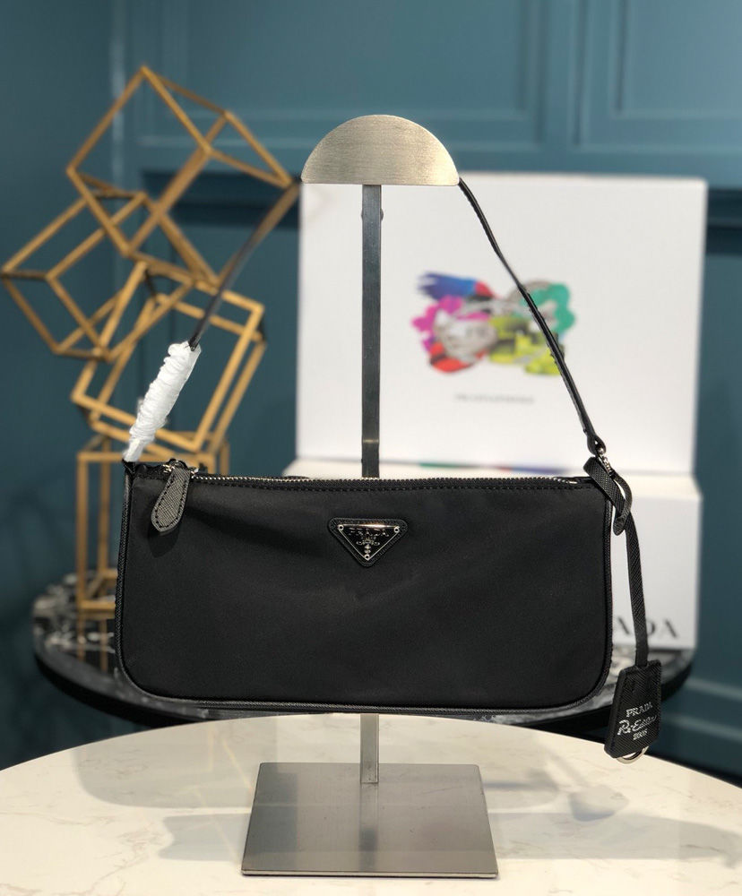 Prada Re-Edition 2005 nylon and Saffiano leather mini-bag Black