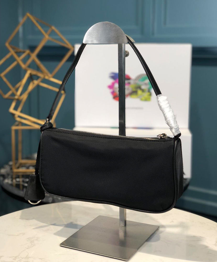 Prada Re-Edition 2005 nylon and Saffiano leather mini-bag Black - Image 8