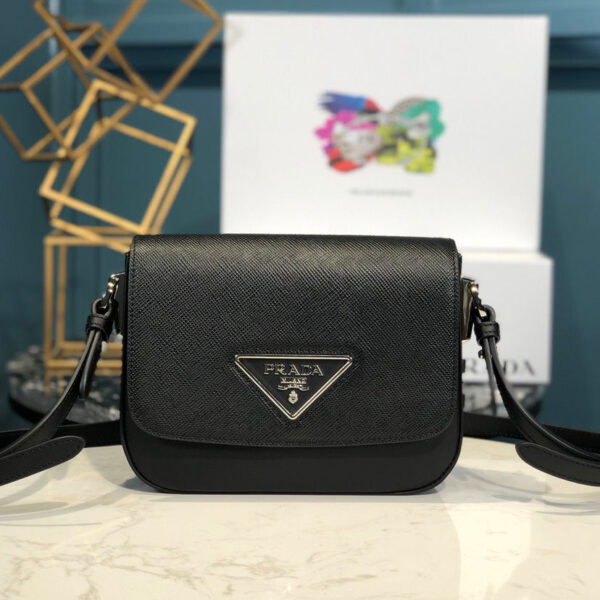 Prada Saffiano leather shoulder bag Black