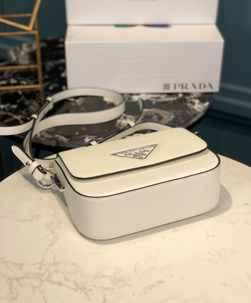 Prada Saffiano leather shoulder bag White - Image 5