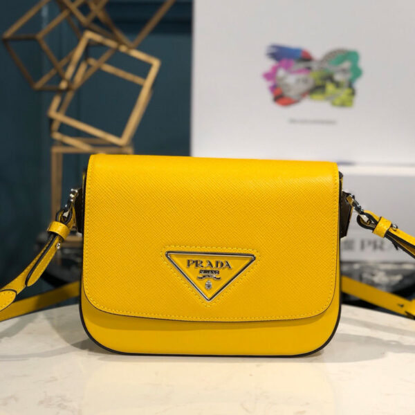 Prada Saffiano leather shoulder bag Yellow