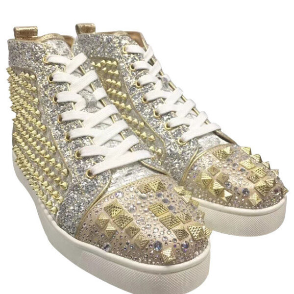 Christian Louboutin Men's Louis Strass Flat Golden