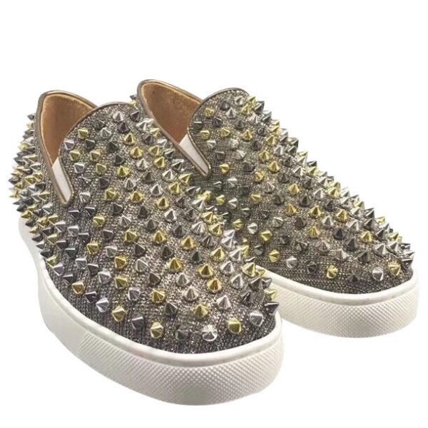 Christian Louboutin Pik Glitter Boat Shoes Gray