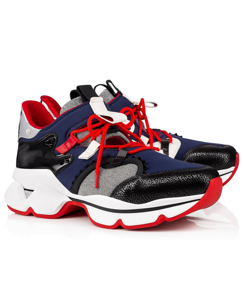 Christian Louboutin Men's Red Runner Sneaker Blue