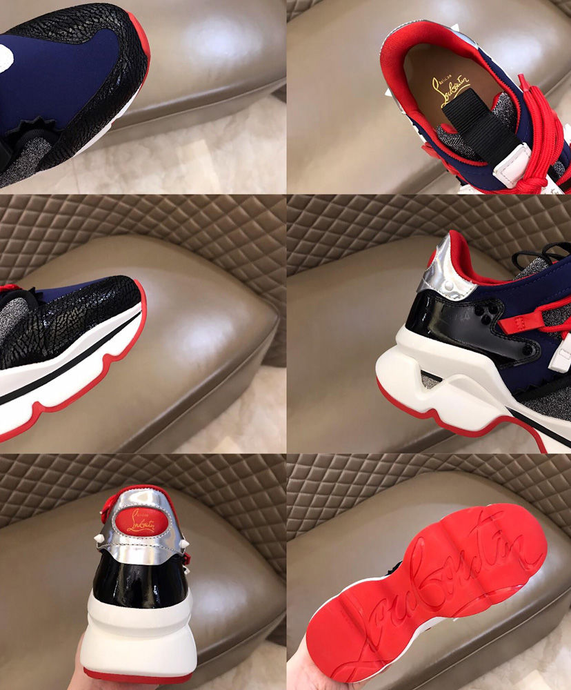 Christian Louboutin Men's Red Runner Sneaker Blue - Image 10