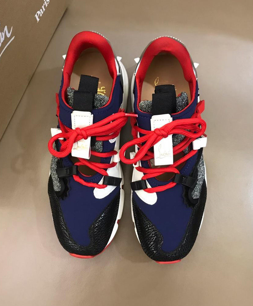 Christian Louboutin Men's Red Runner Sneaker Blue - Image 2