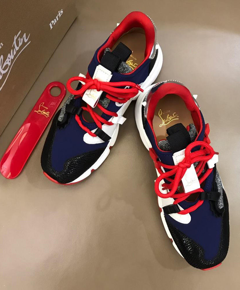 Christian Louboutin Men's Red Runner Sneaker Blue - Image 3