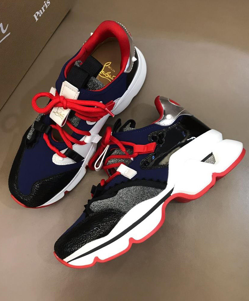 Christian Louboutin Men's Red Runner Sneaker Blue - Image 5