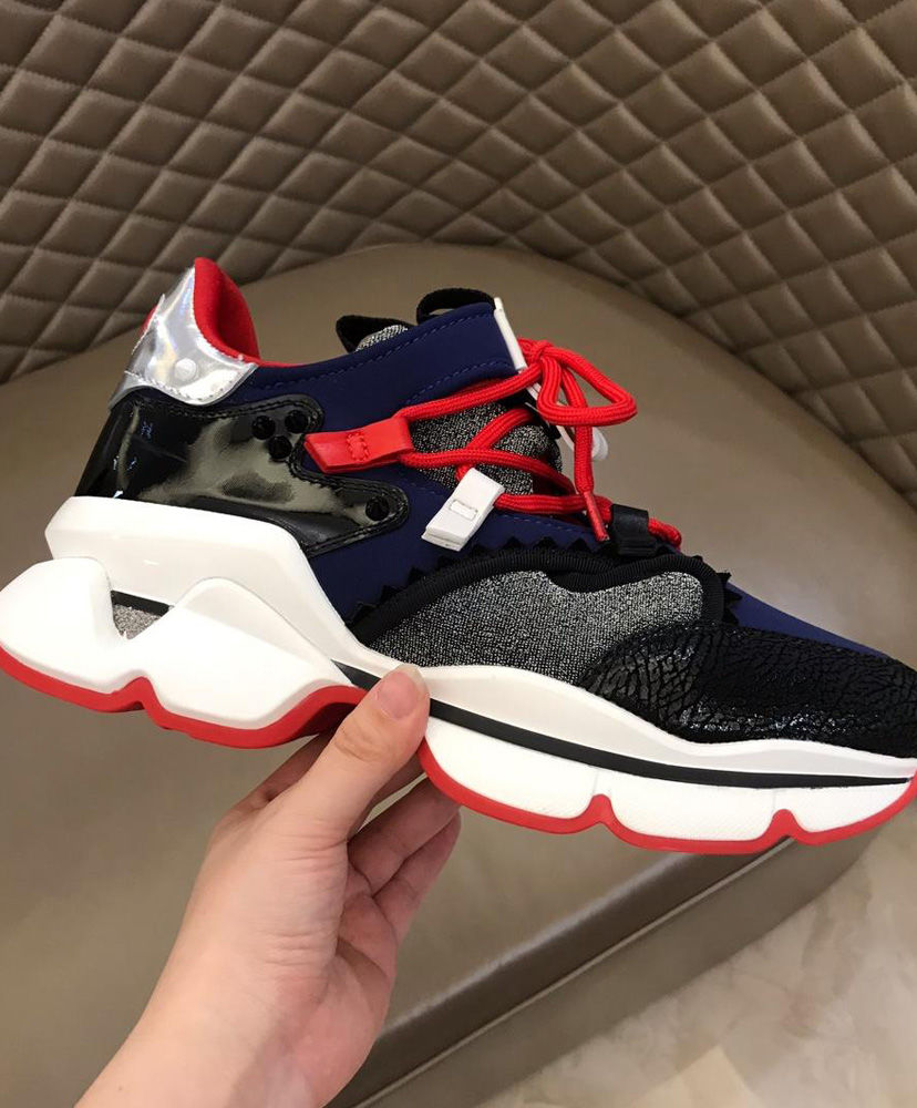 Christian Louboutin Men's Red Runner Sneaker Blue - Image 7