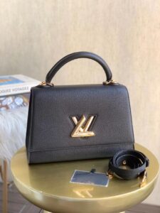 LV TWIST ONE HANDLE BLACK PURSE MM M57090