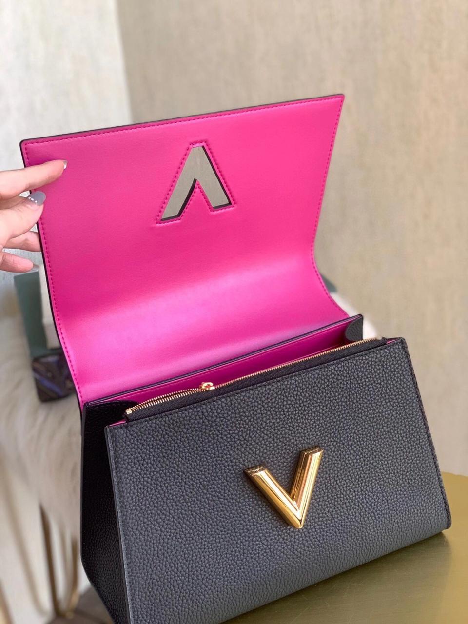 LV TWIST ONE HANDLE BLACK PURSE MM M57090 - Image 7