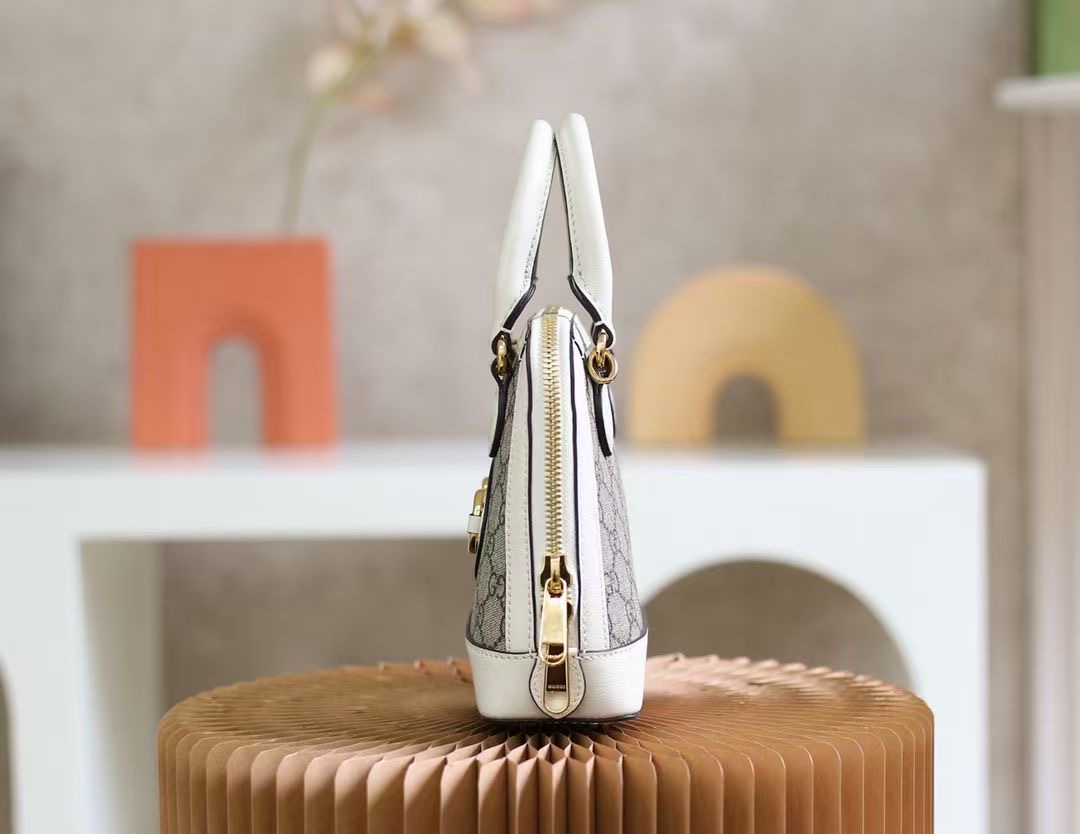 Gucci Horsebit 1955 White mini top handle bag - Image 3
