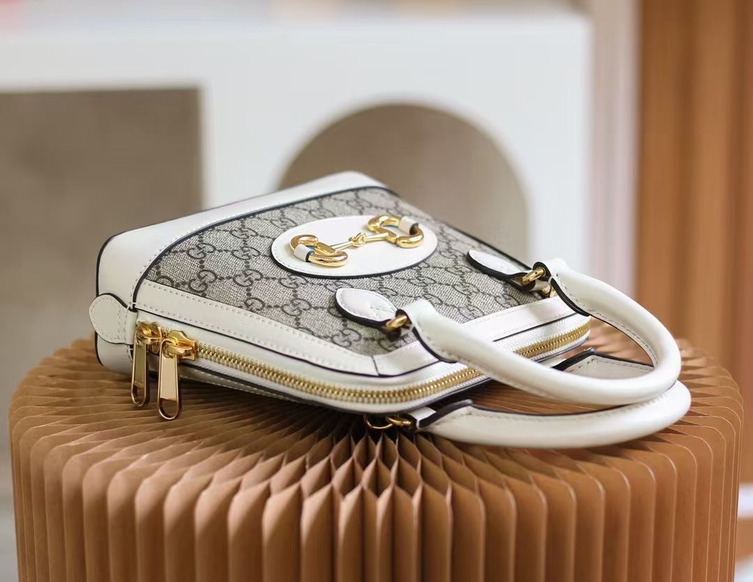 Gucci Horsebit 1955 White mini top handle bag - Image 5