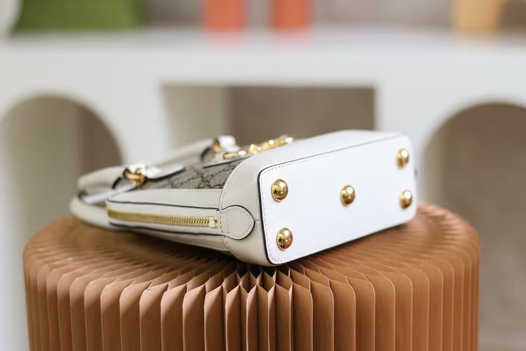 Gucci Horsebit 1955 White mini top handle bag - Image 6