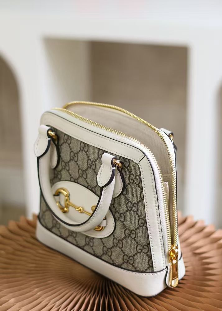 Gucci Horsebit 1955 White mini top handle bag - Image 8