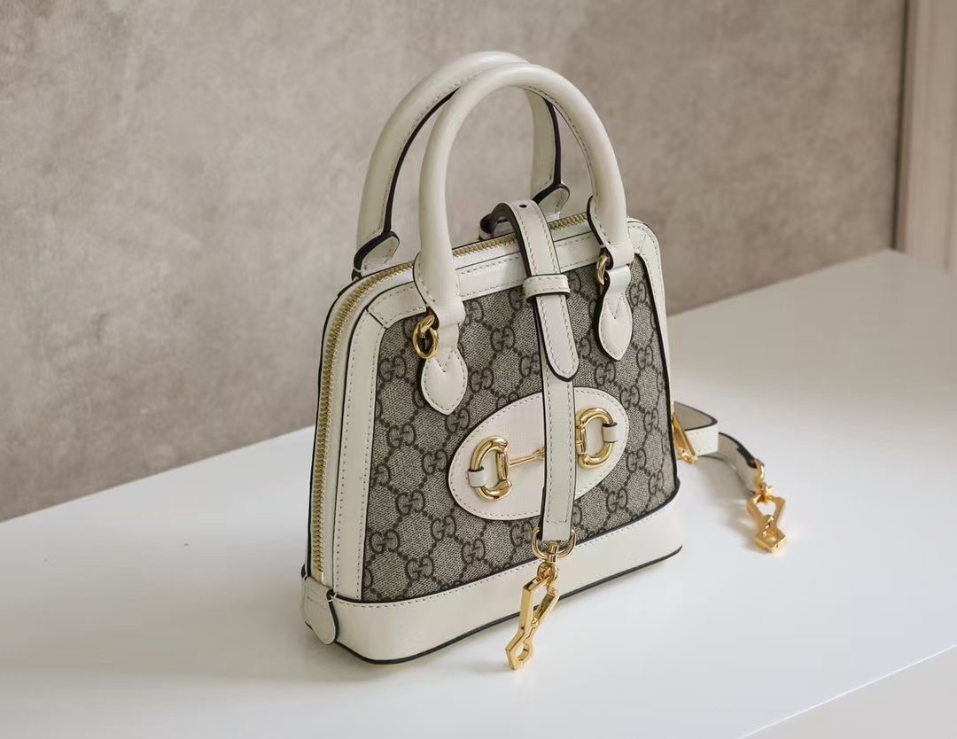 Gucci Horsebit 1955 White mini top handle bag - Image 9
