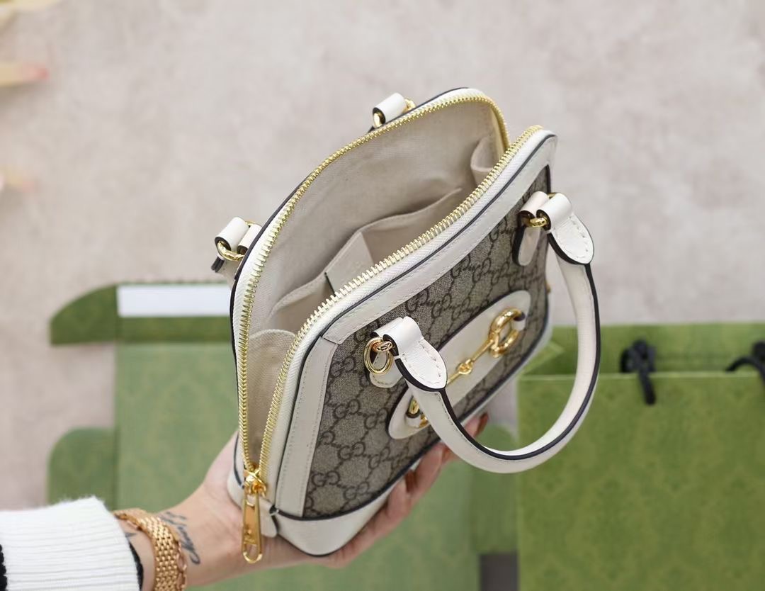 Gucci Horsebit 1955 White mini top handle bag - Image 10