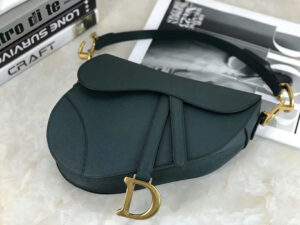 Christian Dior Saddle Green Grained Calfskin Purse