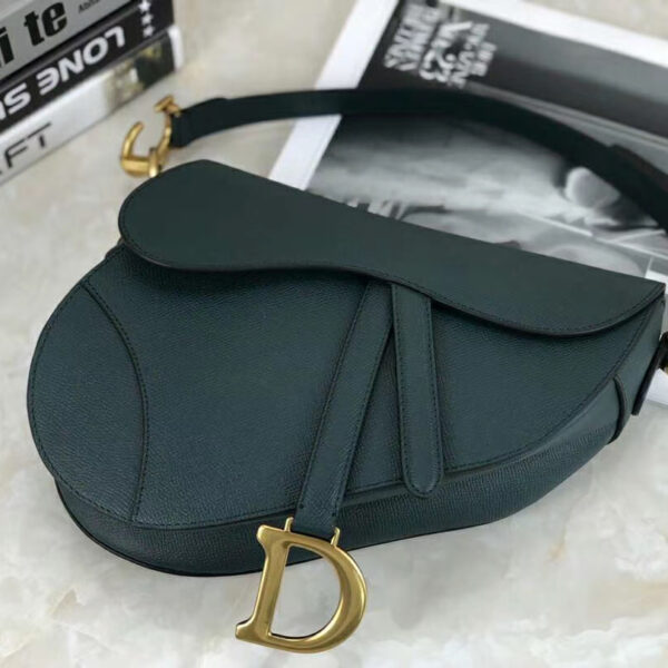 Christian Dior Saddle Green Grained Calfskin Purse
