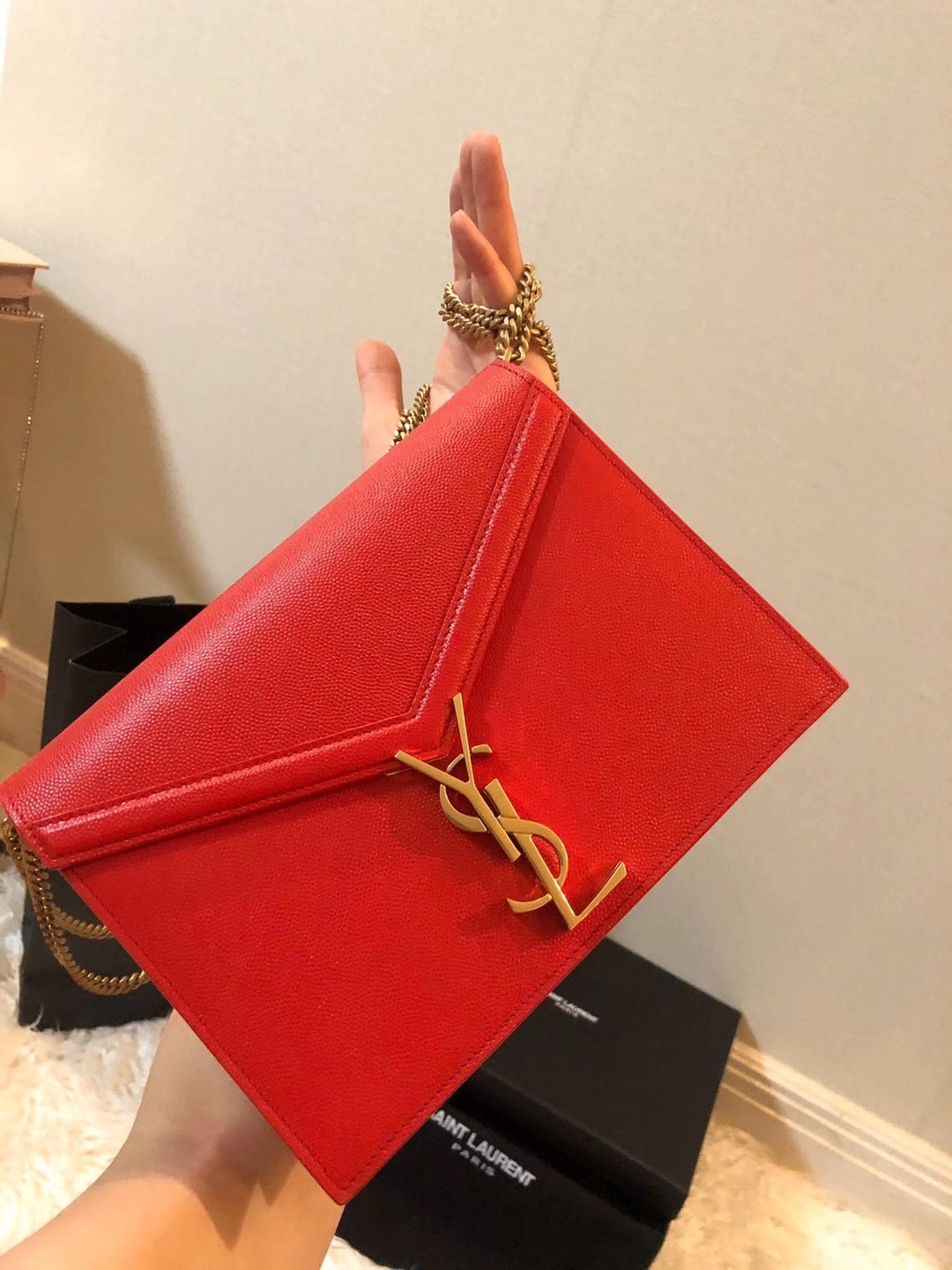 YSL CASSANDRA MONOGRAM CLASP RED BAG - Image 3