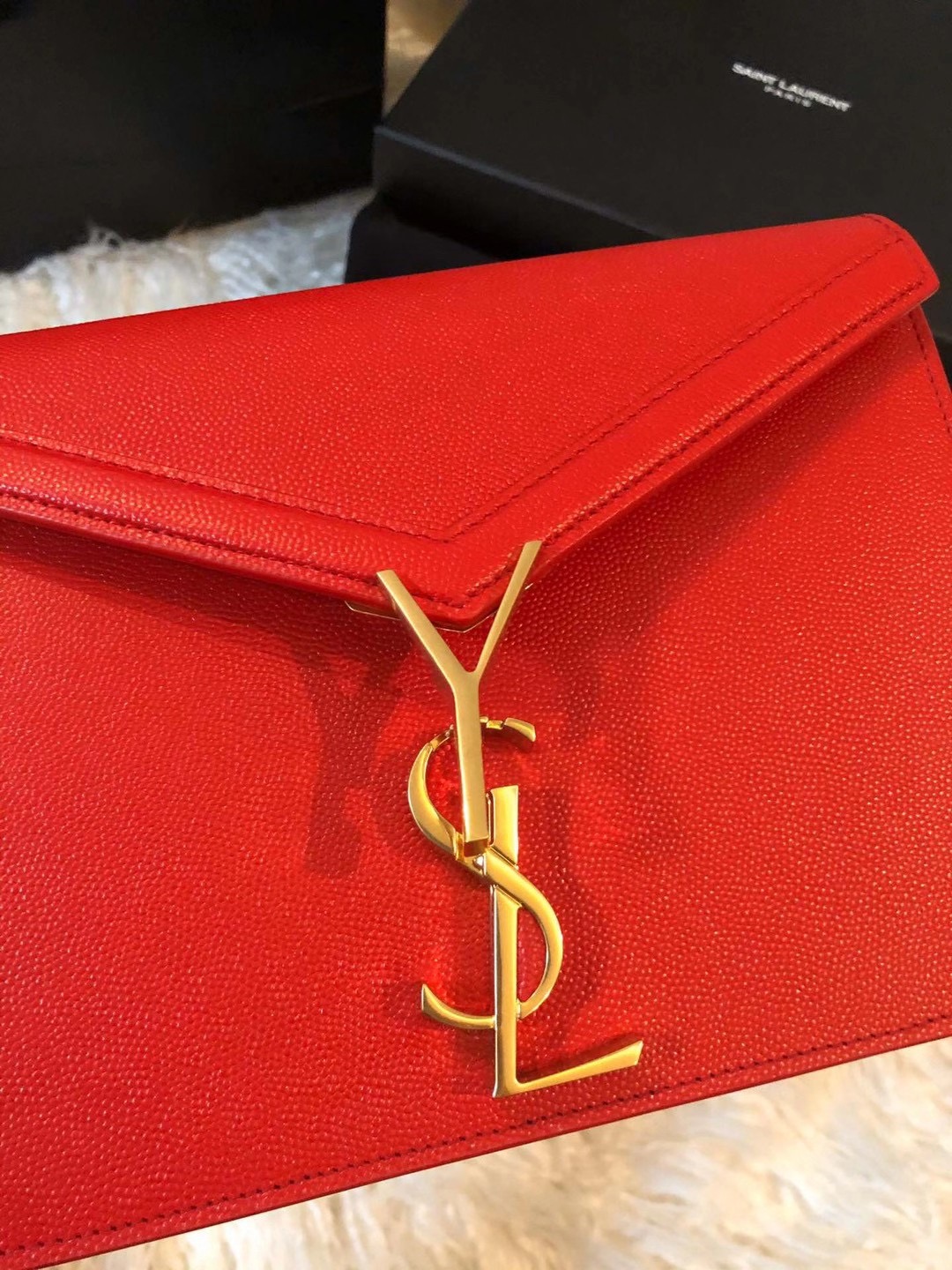 YSL CASSANDRA MONOGRAM CLASP RED BAG - Image 8
