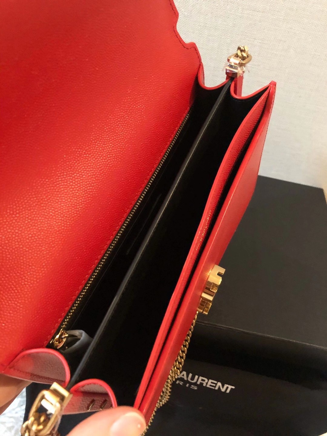 YSL CASSANDRA MONOGRAM CLASP RED BAG - AlimorLuxury