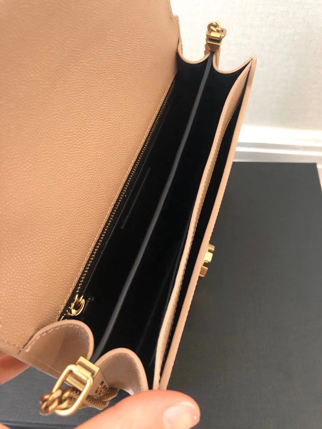 CASSANDRA MONOGRAM CLASP BAG IN GRAIN DE POUDRE EMBOSSED LEATHER