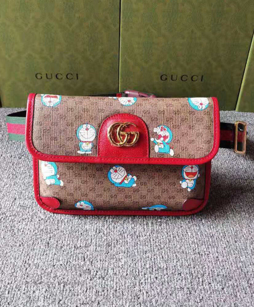 Gucci X Doraemon Belt Bag 647817 Red Replica Bags and Shoes online