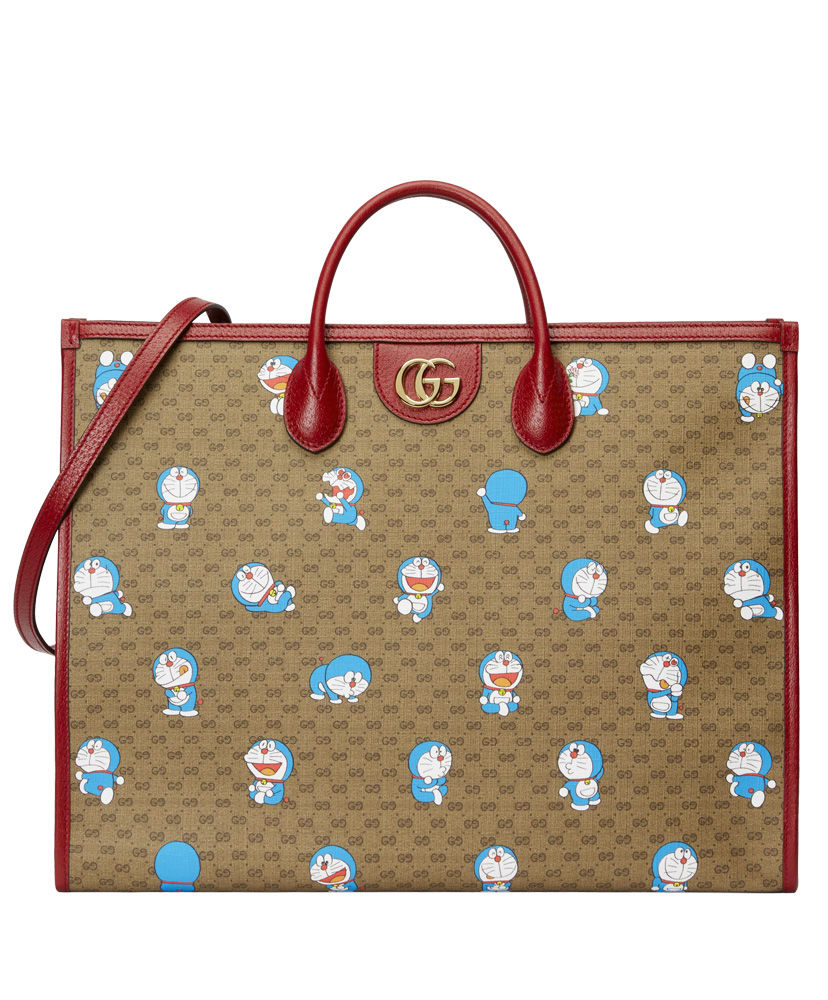 Gucci X Doraemon Large Tote Bag 653952 Red