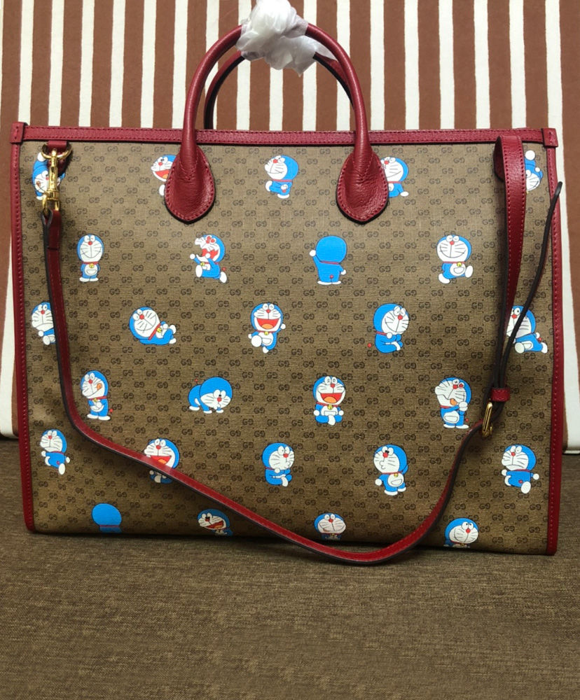 Gucci X Doraemon Large Tote Bag 653952 Red - Image 9