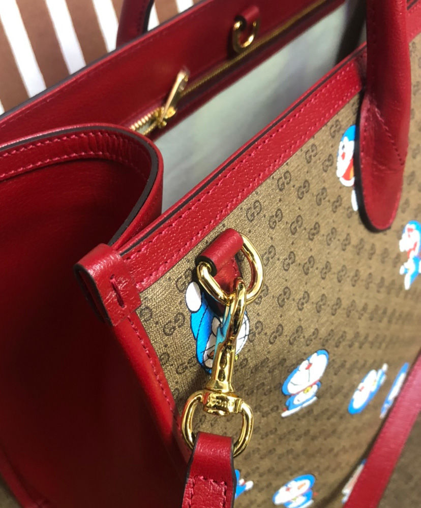 Gucci X Doraemon Large Tote Bag 653952 Red - Image 5