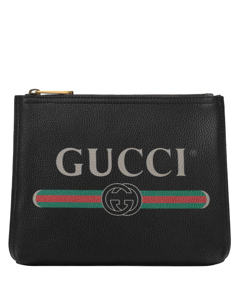 Gucci Print leather small portfolio 495665 Black - Replica Bags and ...
