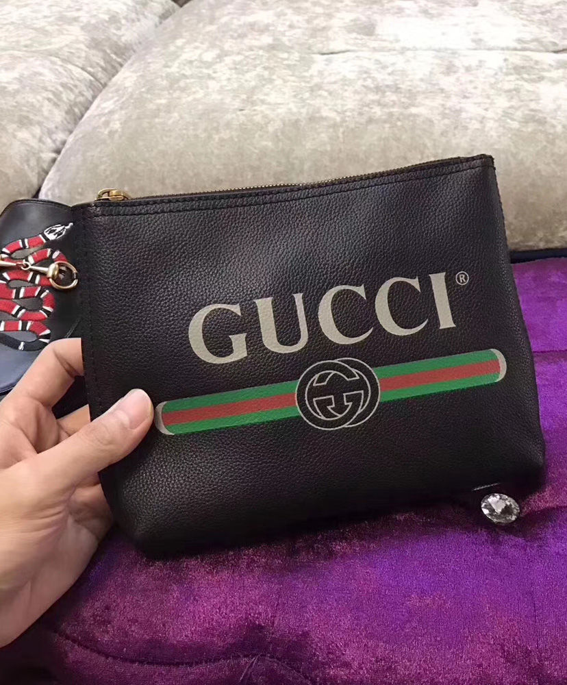 gucci print leather portfolio